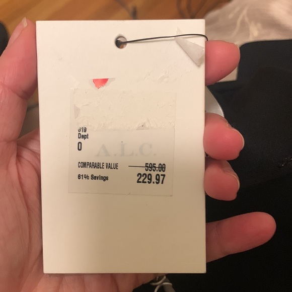 ALC black crepe dress, silver metal detail. Size 0. New with Tags. - Picture 4 of 5